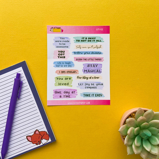 Positive Quote Planner Stickers