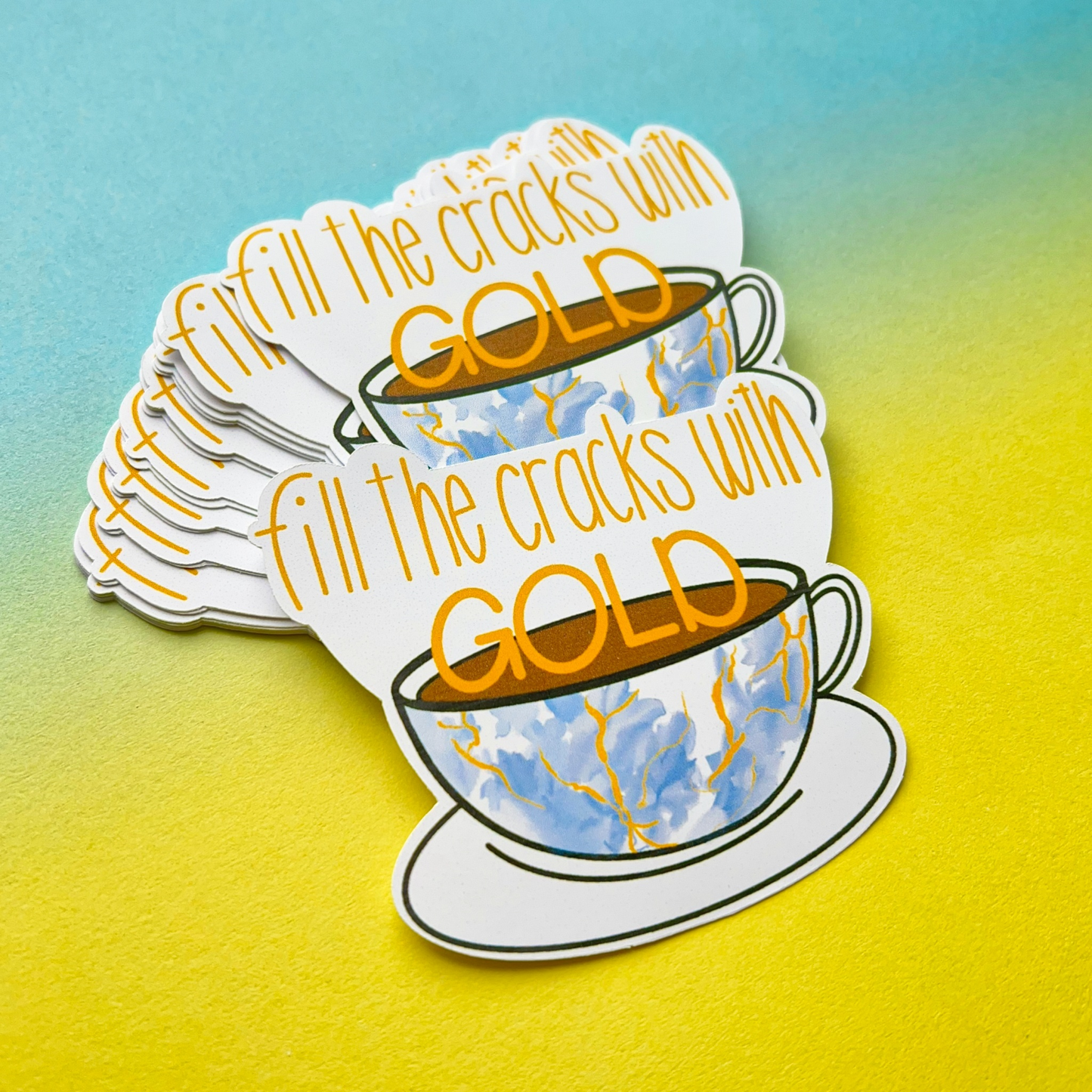 Fill the Cracks with Gold Vinyl Sticker