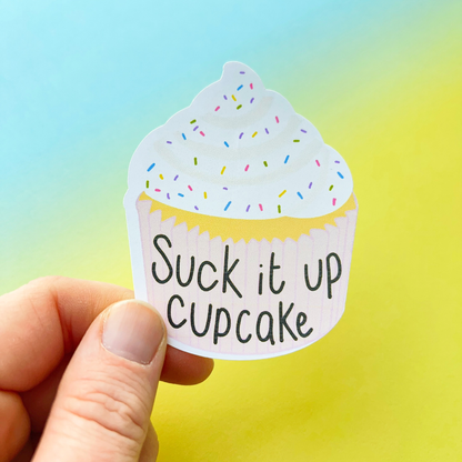 Suck It Up Cupcake Sticker